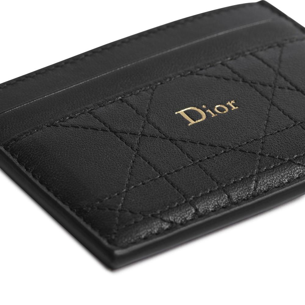 DIOR Trianon Freesia Black Leather Card Holder
