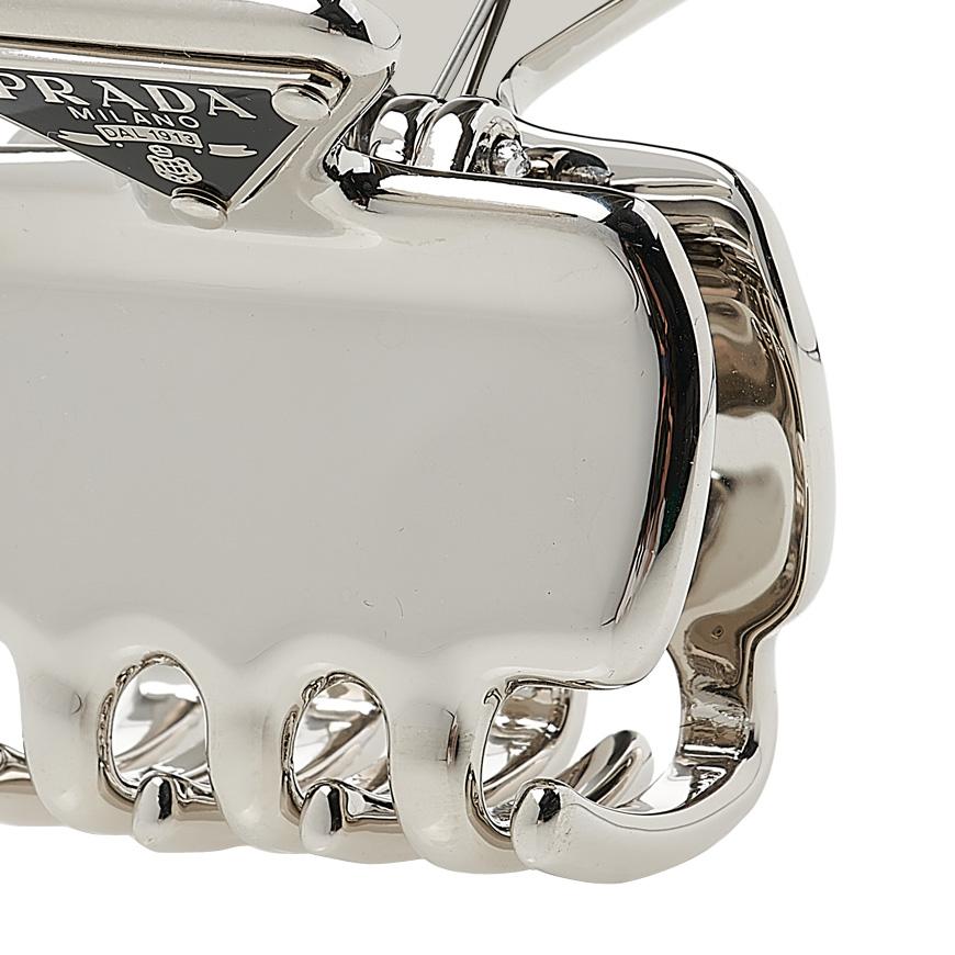 PRADA Triangle Logo Hair Clip for Women