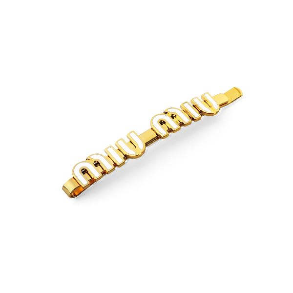 Miu Miu Logo Enamel Hair Clip for Women 5IF146 2F6T F0009