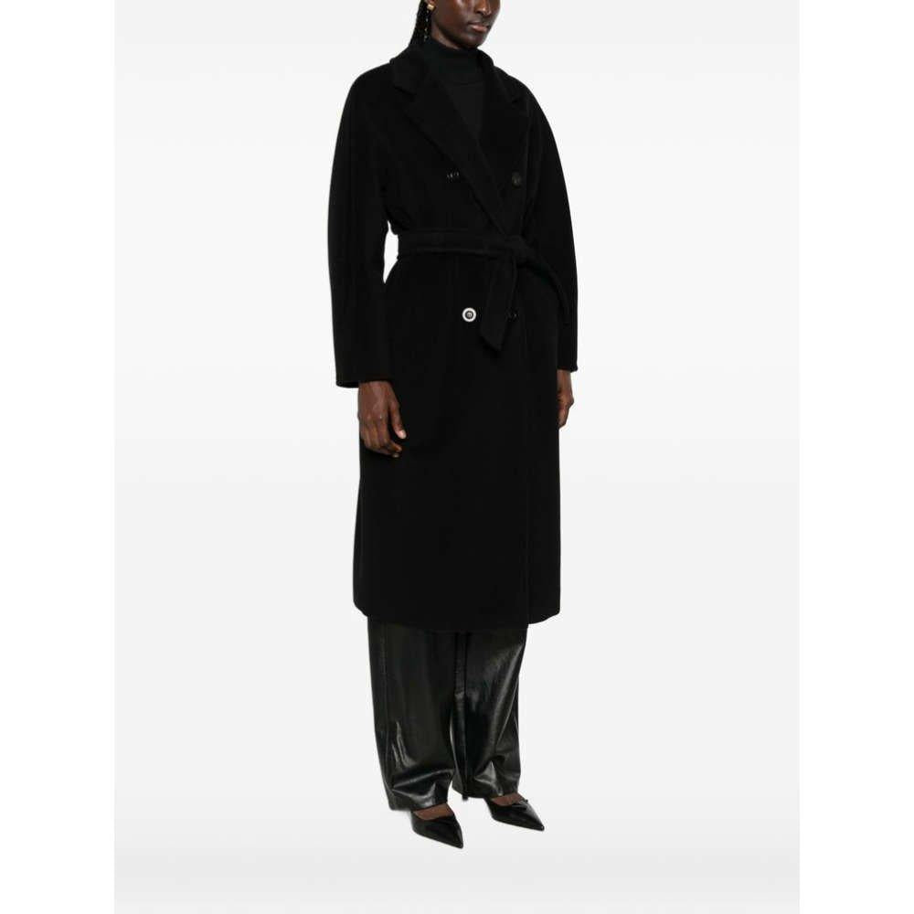 Max Mara Madame 101801 Icon Black Wool Blend Belted Women’s Coat