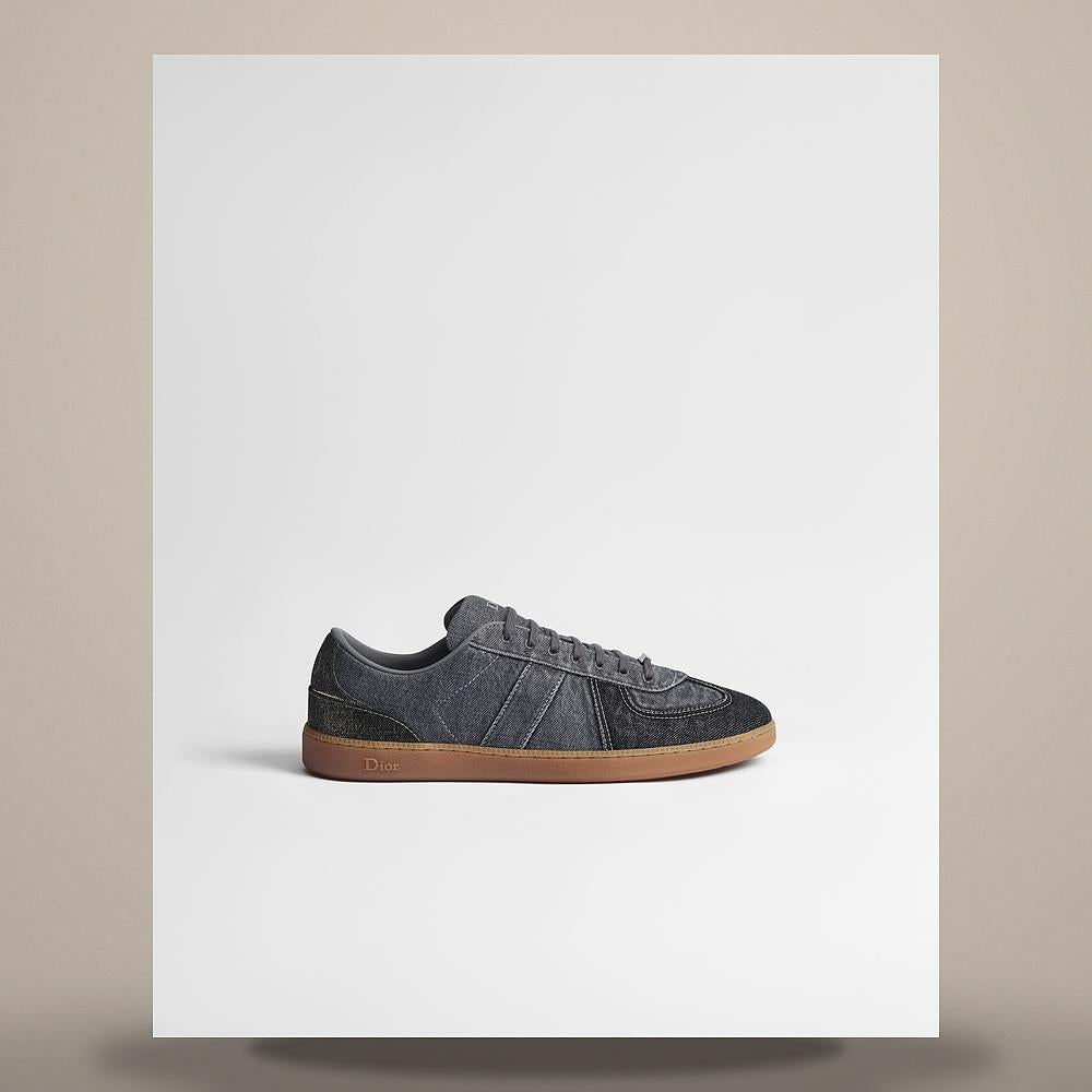 DIOR Gray Stonewashed Denim Low-Top Sneakers 3SN356ACA H800