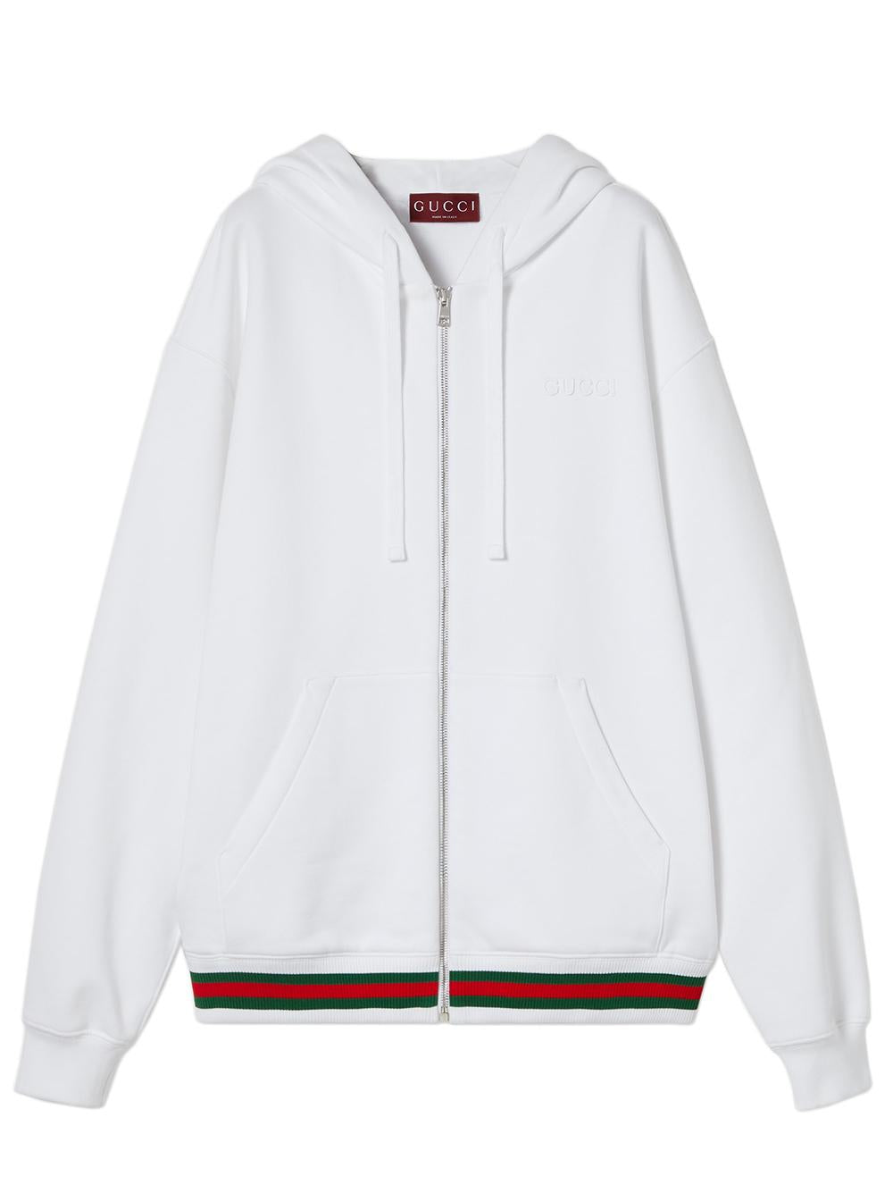 GUCCI Beige Logo Print Cotton Hoodie for Women
