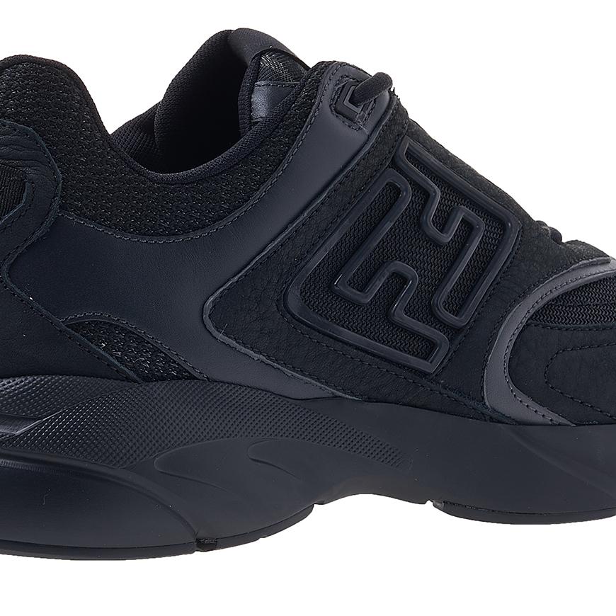 FENDI Men’s Faster Trainer Low-Top Sneakers White/Gray Leather