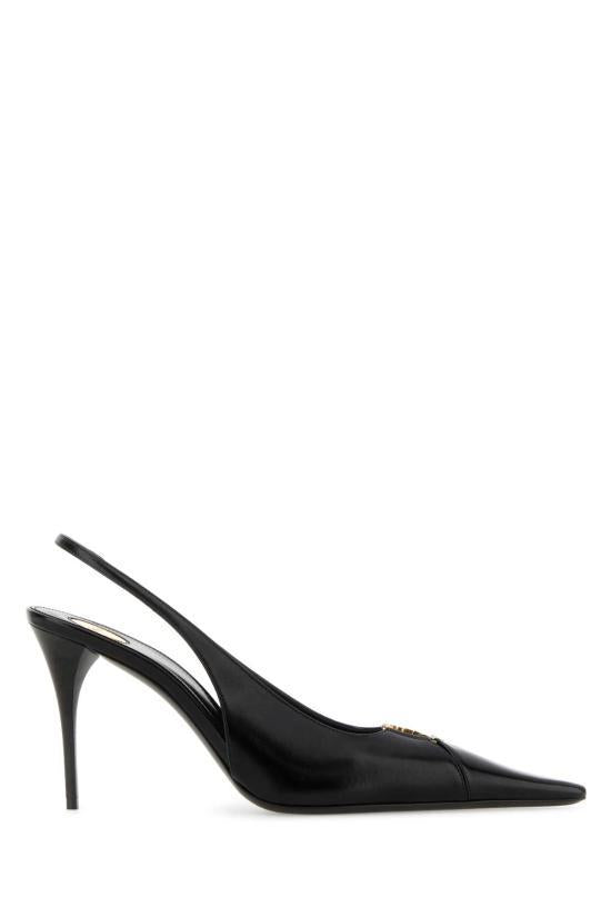 Saint Laurent Babylone Breteuil Slingback Pumps Black Leather