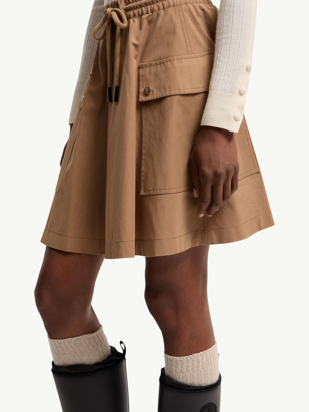 Moncler Black Wool-Blend Mini Skirt