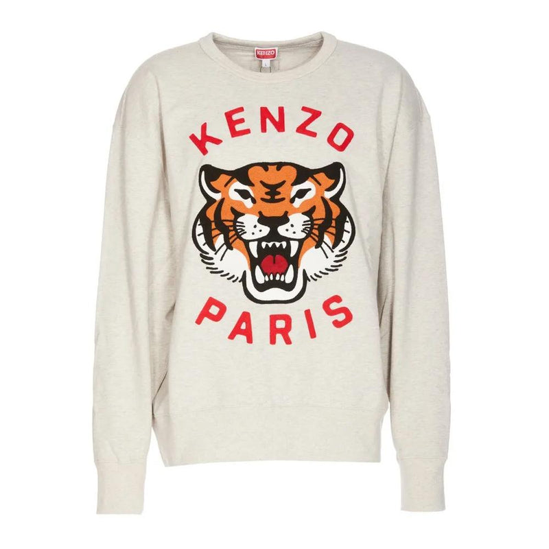KENZO Women’s Oversized Tiger Logo Sweatshirt Gray Cotton