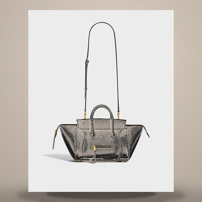 CELINE Python Black Little Luggage Tote Bag L108J3R80 38NO