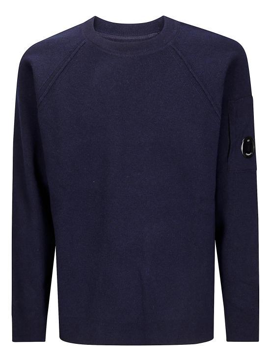 CP Company Lambswool Crewneck Sweater Total Eclipse Navy Me 19CMKN040A110149A888