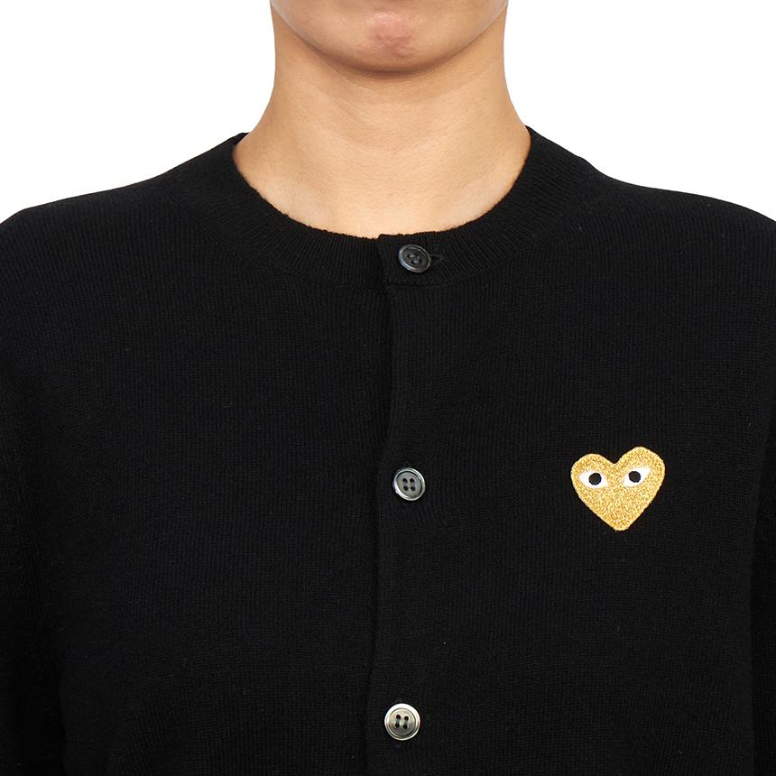 Comme des Garcons Gold Heart Patch Unisex Loose Fit Cardigan AX N049 051 1