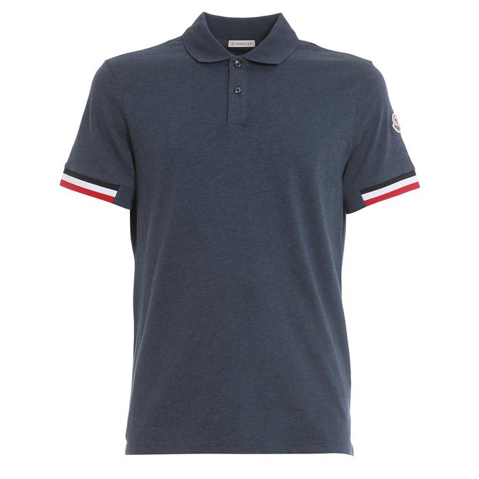 Moncler Men’s Short Sleeve Polo Shirt Navy Cotton