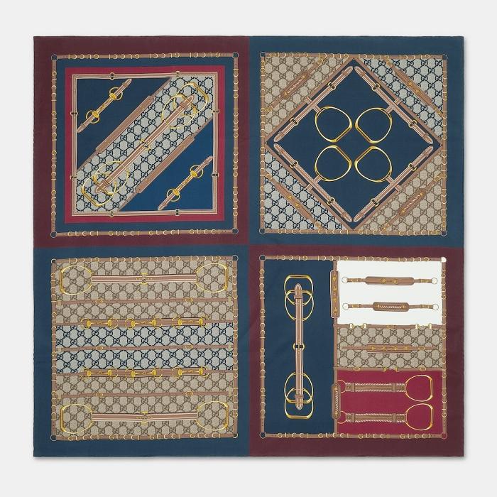 GUCCI Heritage Print Silk Scarf 786222 3G001 6168