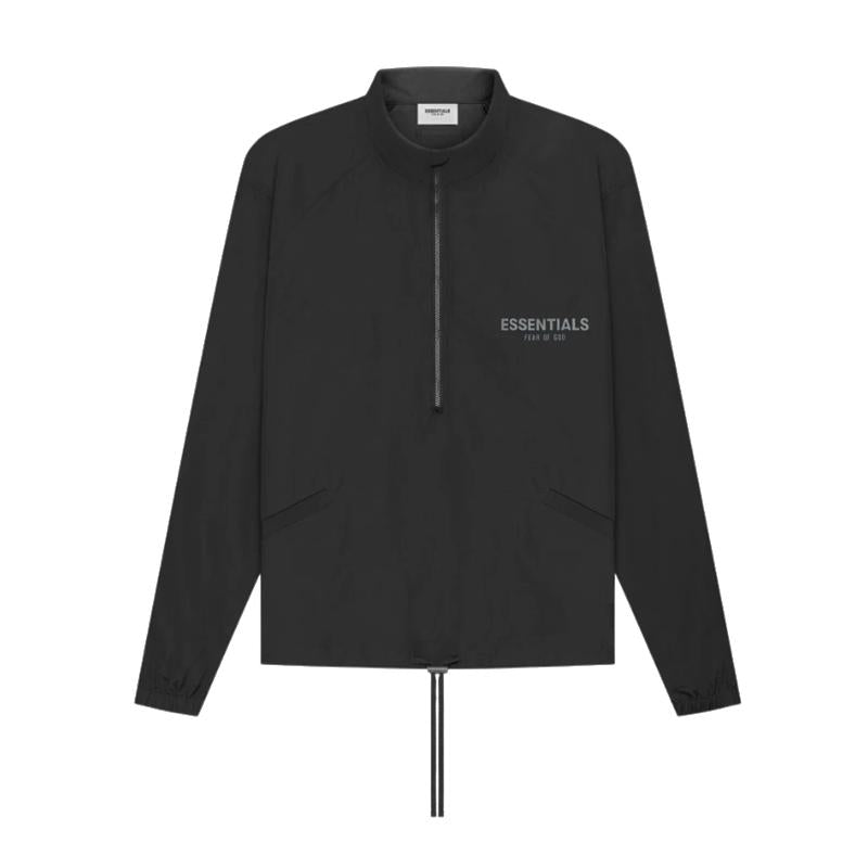 Fear of God Essentials Half-Zip Anorak Track Windbreaker Jacket Black