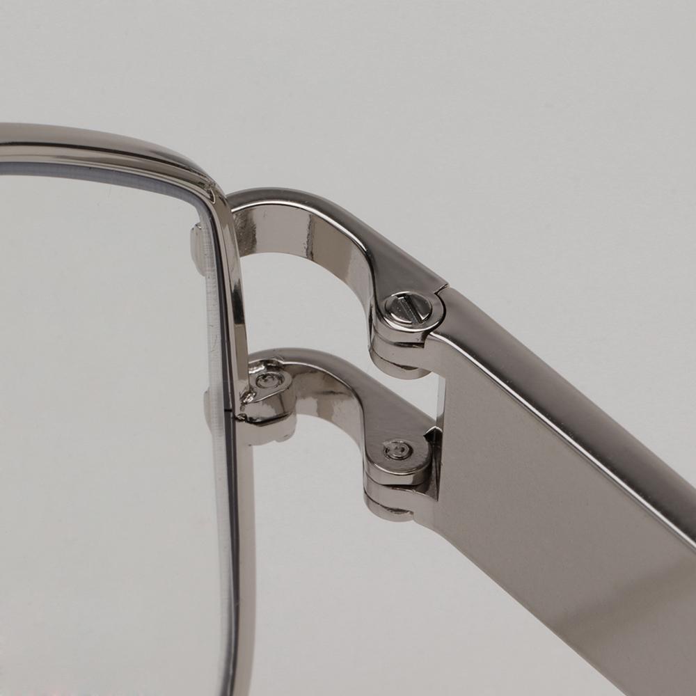 Versace Retro Double Bridge Silver Metal Unisex Eyeglass Frames VE1302 1000