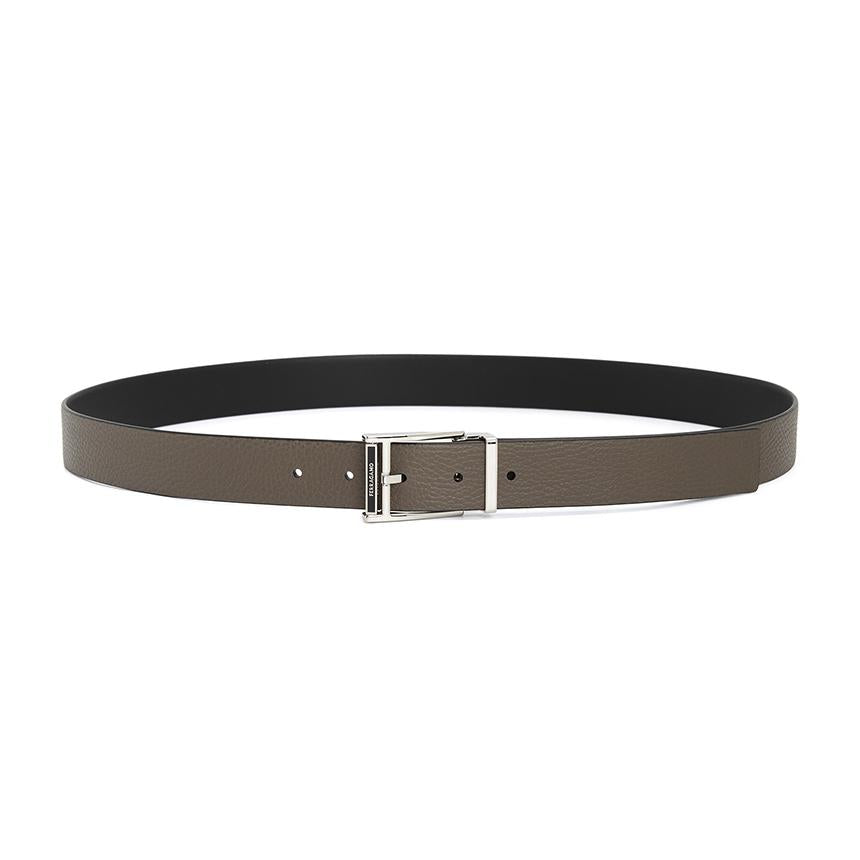 Ferragamo Men’s Reversible Leather Belt Pre-Cut 670571 0786349