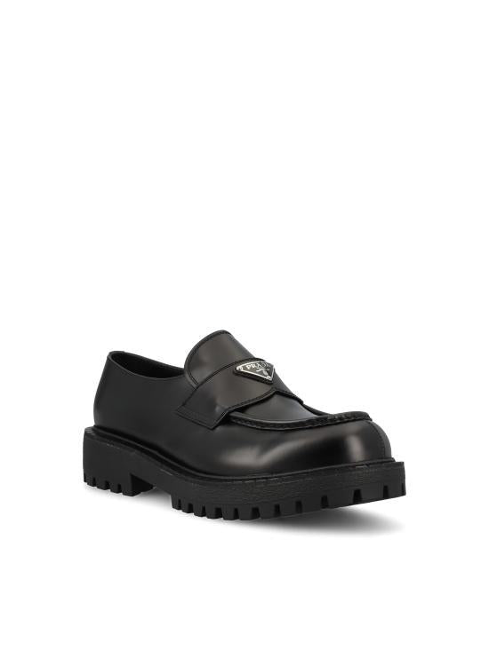 PRADA Black Leather Loafers for Men 2DE151 G001B4 LF0002