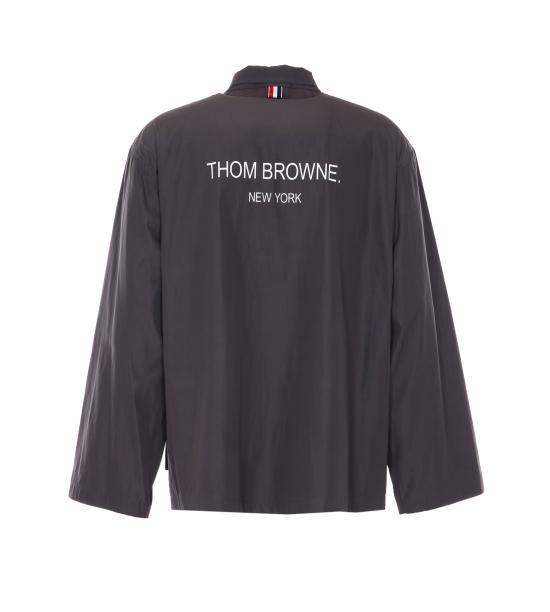 THOM BROWNE Navy Wool Blend Jacket for Men MJU581P F0967 025