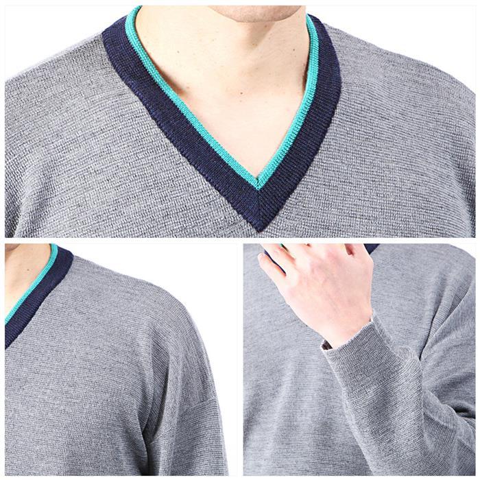Lanvin Crepe V-Neck Knit Sweater for Men RMPO0006P18 13