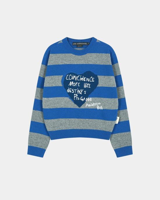 Andersson Bell Round Neck Knit Sweater for Men atb1621w BLUE GREY DOM