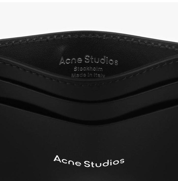 Acne Studios Unisex Leather Card Holder Wallet Accessory CG0262 BLACK