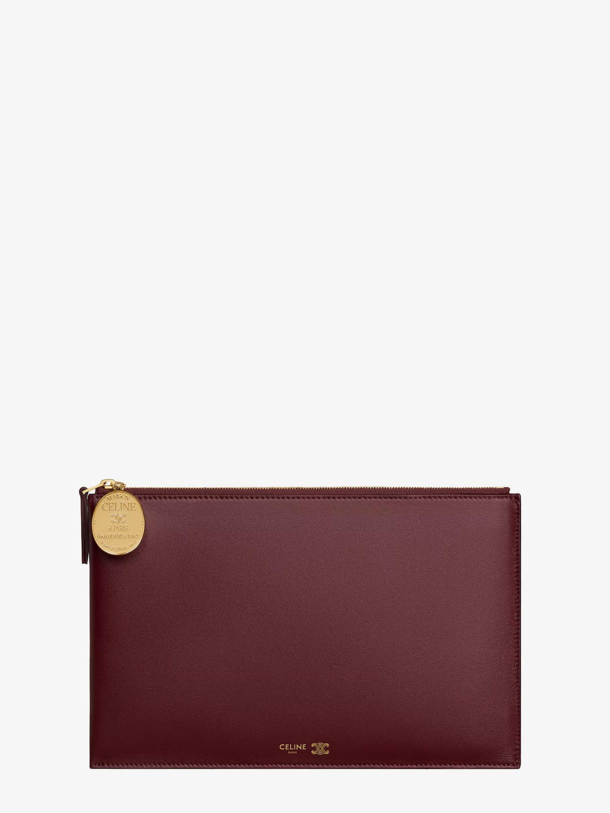 CELINE Leather Clutch Bag Black Women's Evening Purse