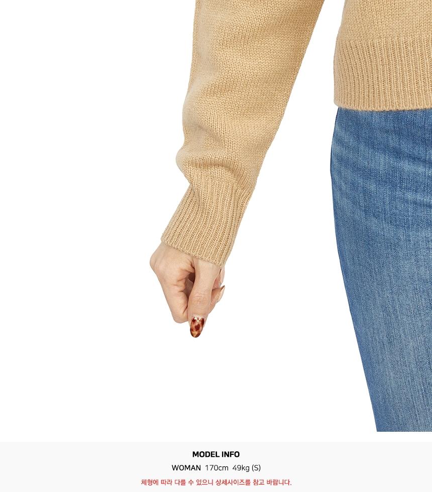 SPORTY&RICH Camel Hooded Knit Sweater for Women