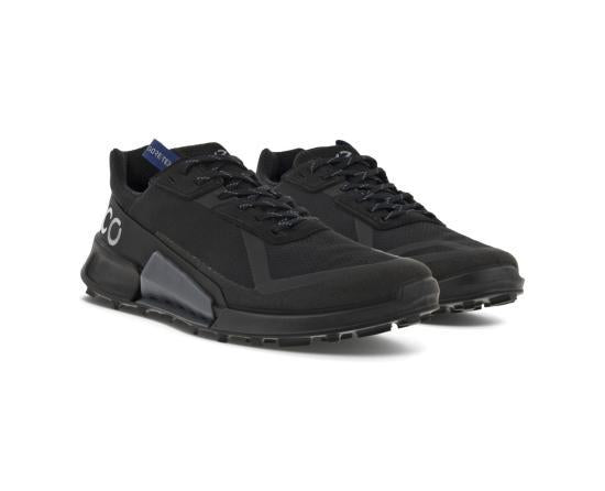 ecco Leather Lace-Up Sneakers for Men 82283451052 BLACK DOM