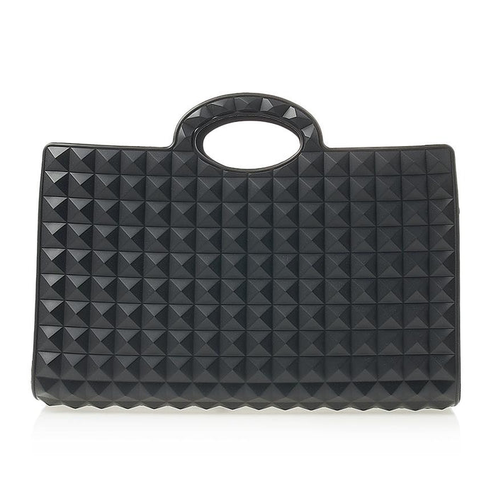 VALENTINO Garavani Rockstud Leather Tote Bag Black