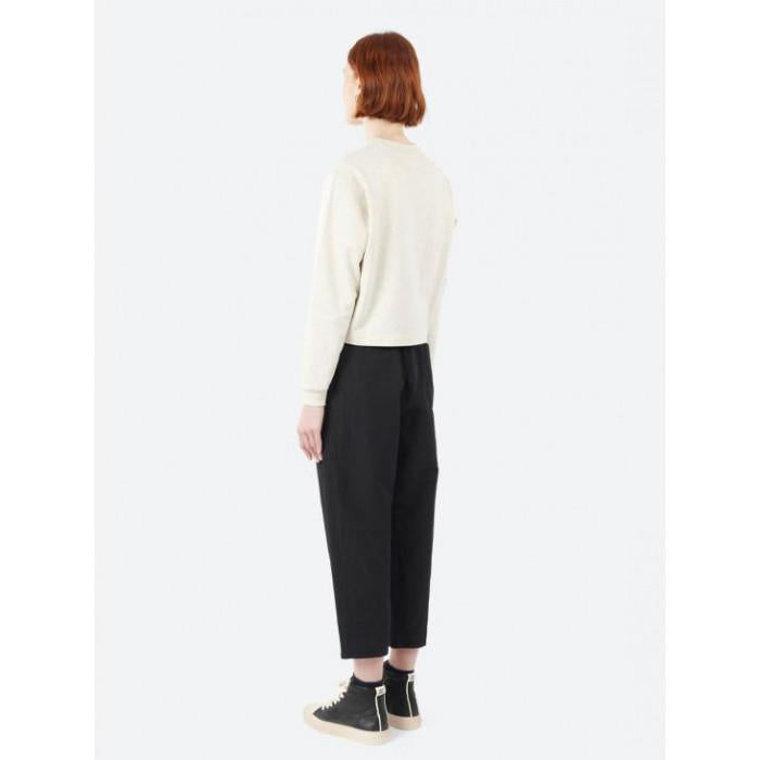 DANTON Cotton Terry Crew Neck Cardigan Top Ecru DTC0405 CIN