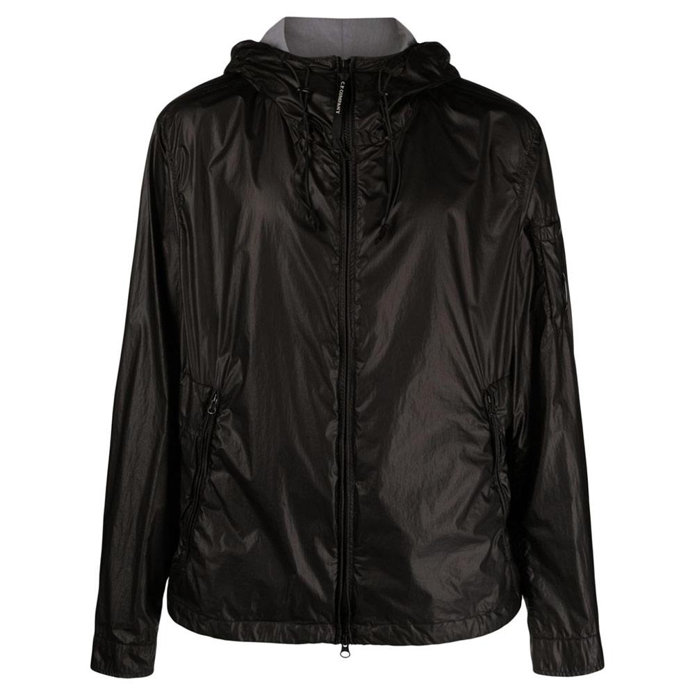 CP Company Black Nylon Hooded Jacket for Men