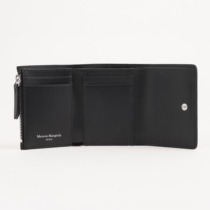 Maison Margiela Unisex Leather Four-Stitch Bifold Wallet Black
