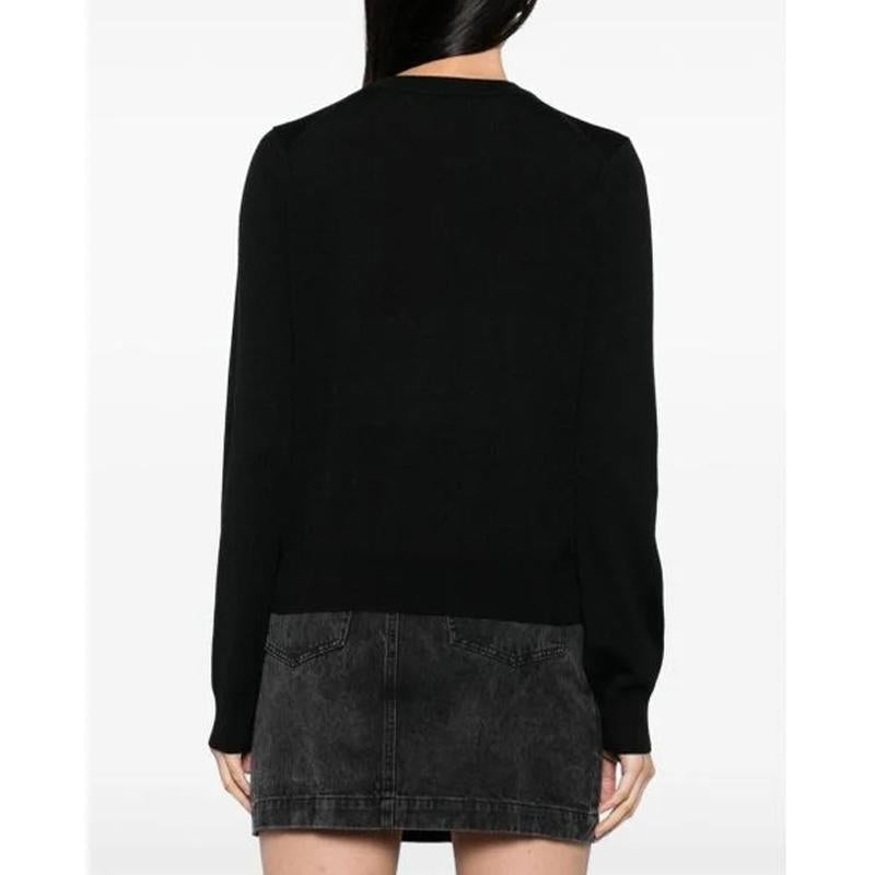 Maison Kitsune Baby Fox Merino Regular Cardigan Black PW00502 KT1181 P199