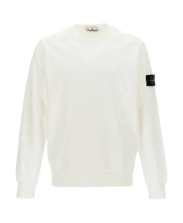 STONE ISLAND Cotton Fleece Regular Fit Crewneck Sweatshirt Black