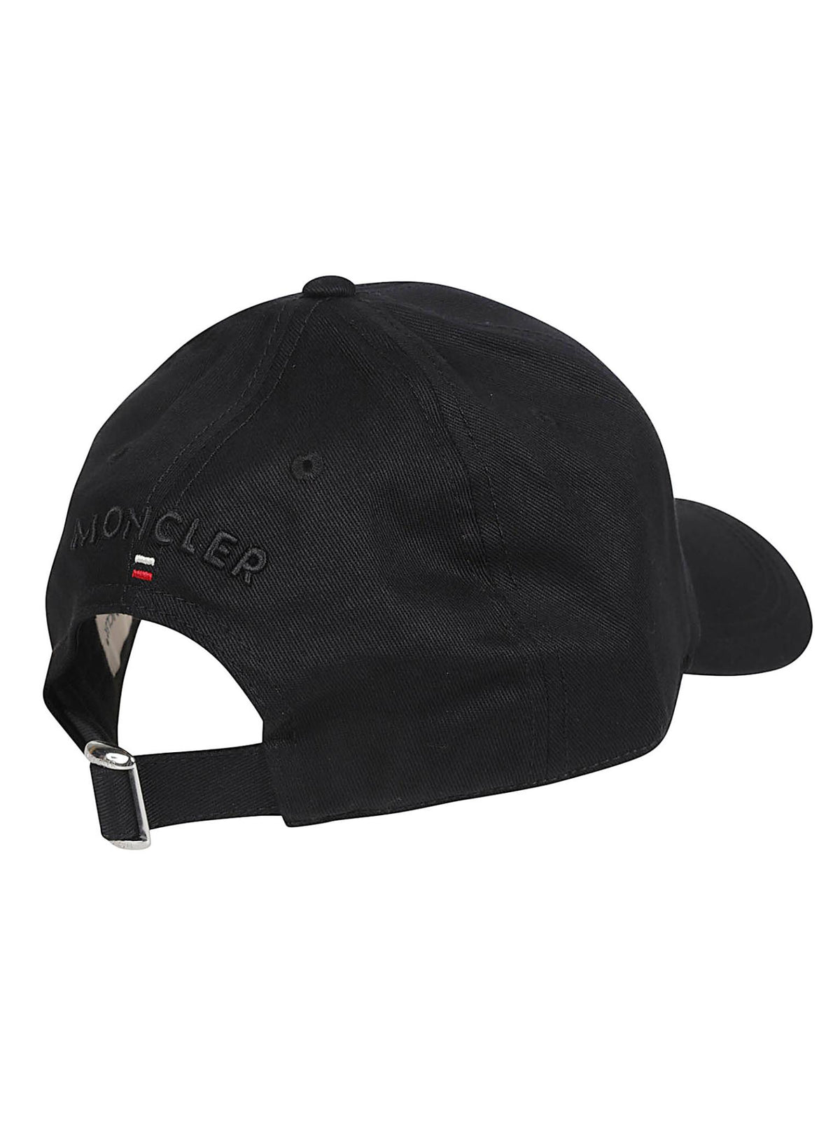 Moncler Black Cotton Logo Baseball Cap