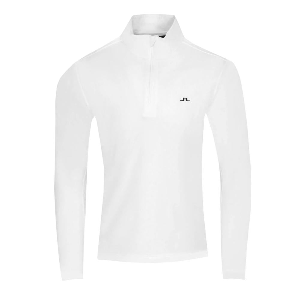J LINDEBERG NUKE Logo Half-Zip T-Shirt Men’s White