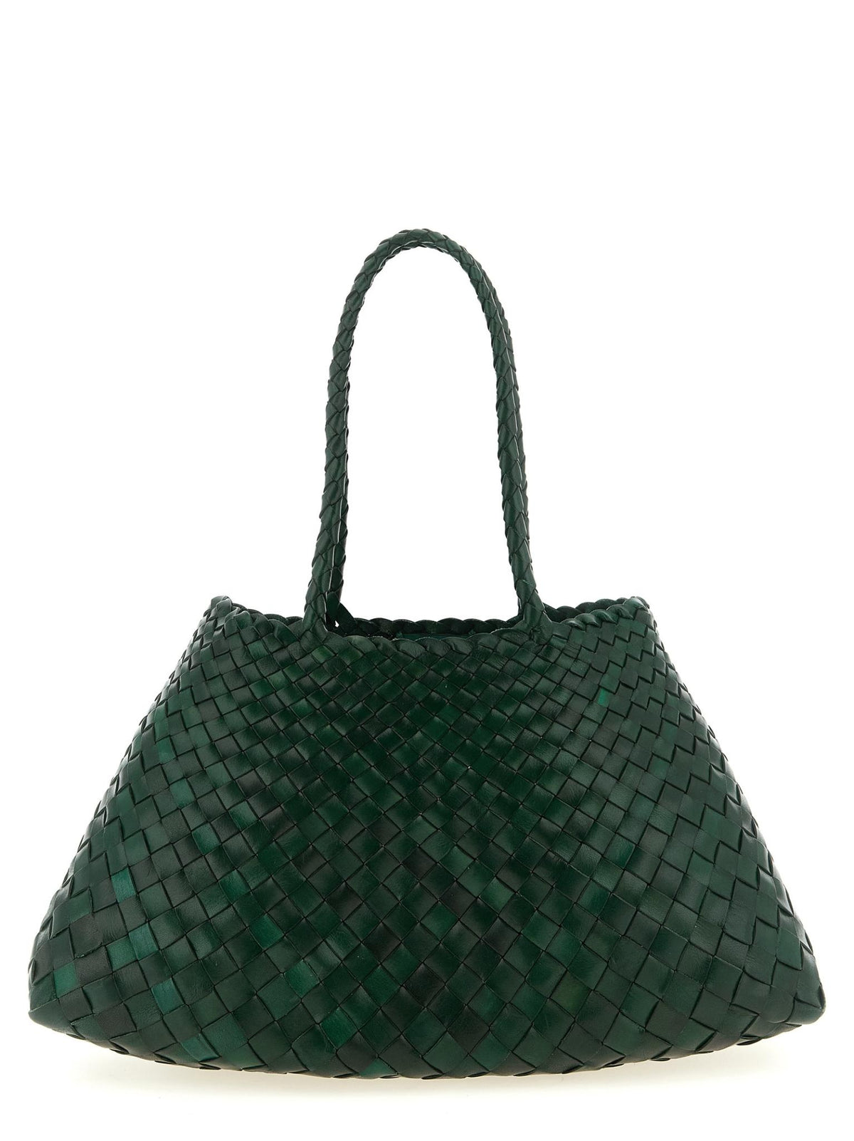 Dragon Diffusion Woven Leather Shoulder Bag Forest Green