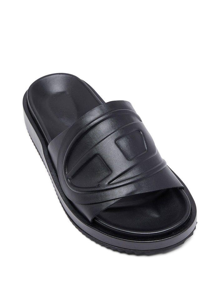 DIESEL Black SASLIDE D OVAL W Slide Sandals Unisex