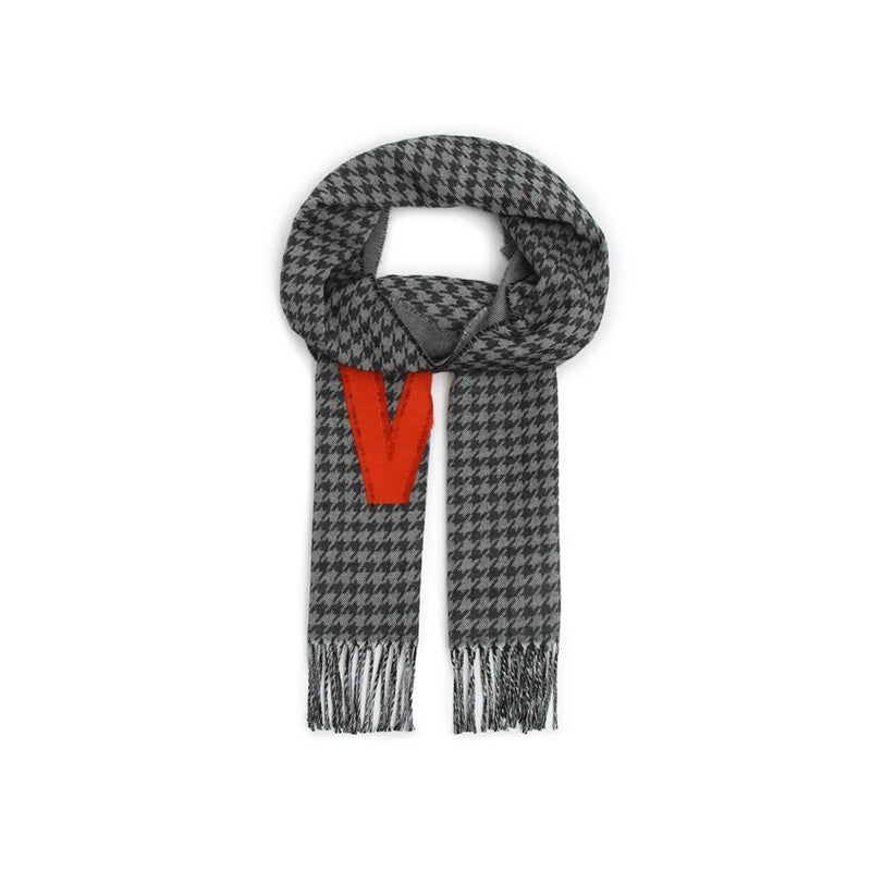 Max Mara Logo Wool Scarf Gray