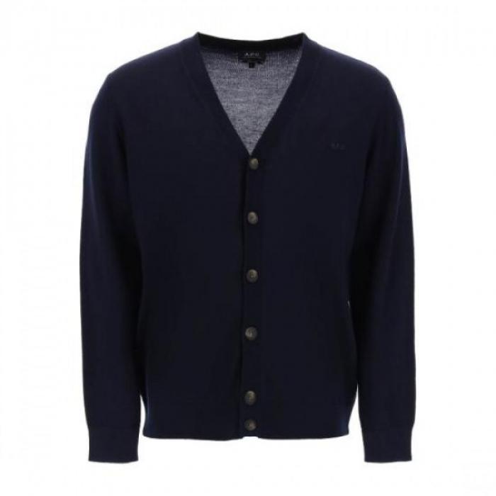 A.P.C. SALOME Logo Cardigan Women’s Round Neck Knit Ivory