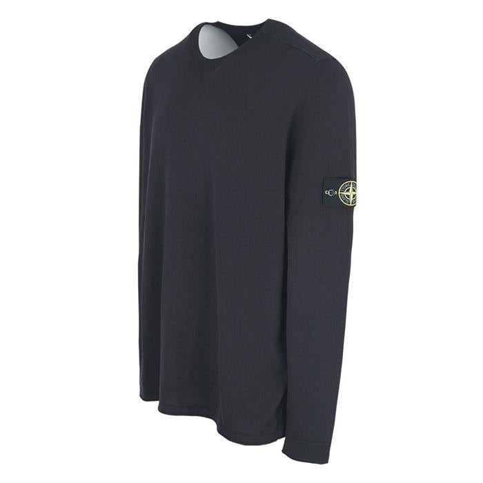STONE ISLAND Woven Patch Crewneck Knit Long Sleeve T-Shirt