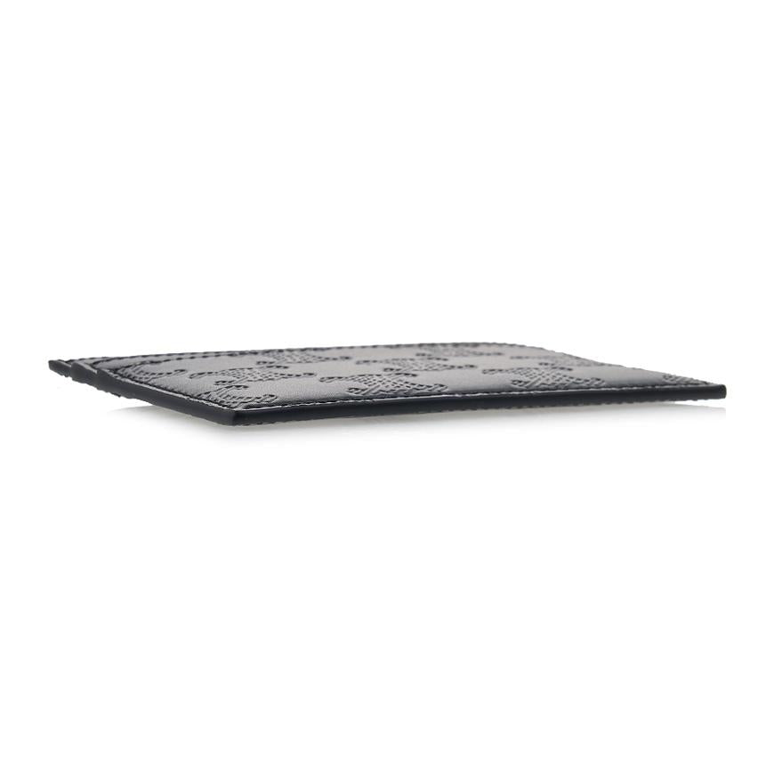 CELINE Men’s Triomphe Quilted Leather Card Holder Wallet Silver