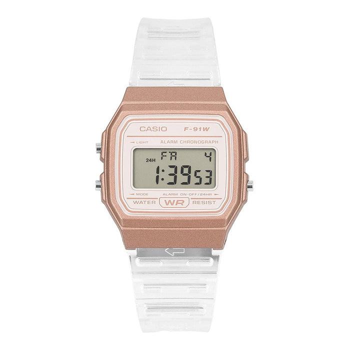 Casio Clear Resin Digital Watch Unisex F 91WS 7A3DF