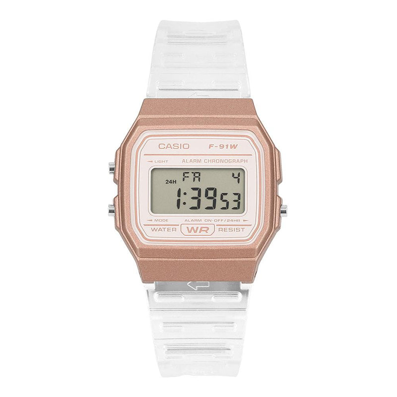 Casio Clear Resin Digital Watch Unisex F 91WS 7A3DF