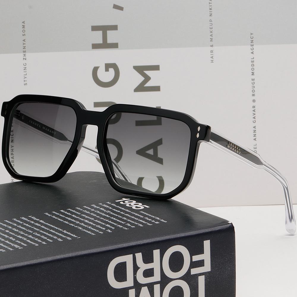 Isabel Marant Black Square Acetate Unisex Sunglasses IM0165S 8079O
