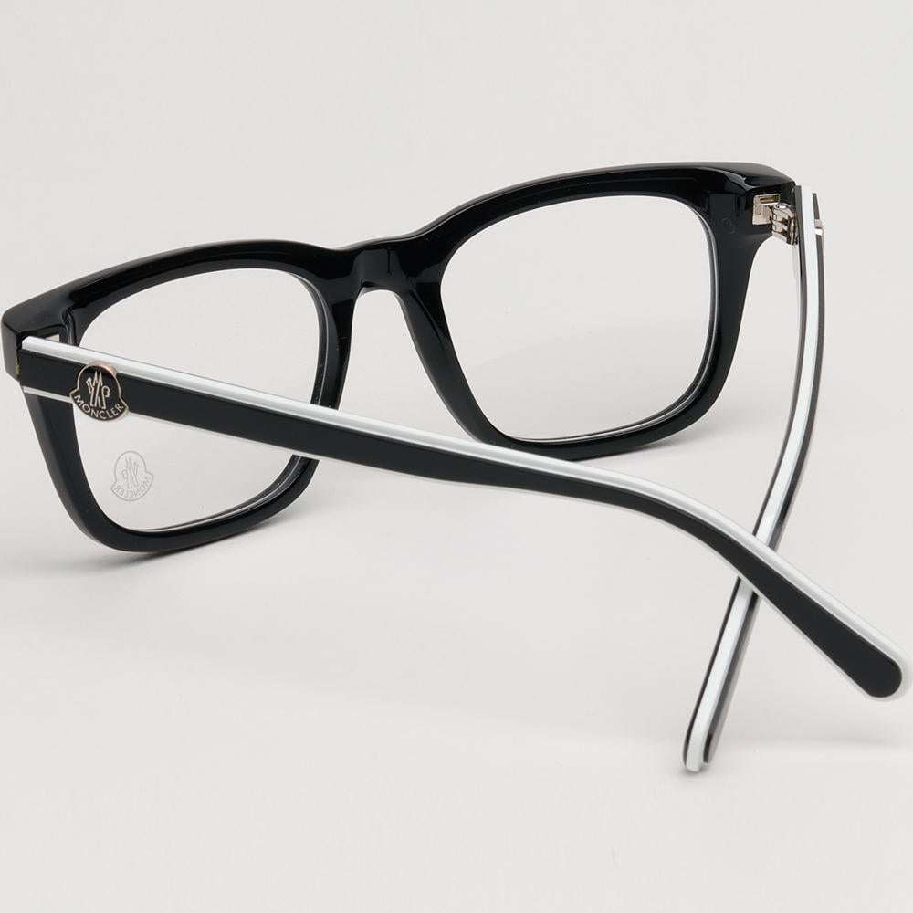 Moncler Black Rectangle Acetate Unisex Eyeglass Frames ML5182 001