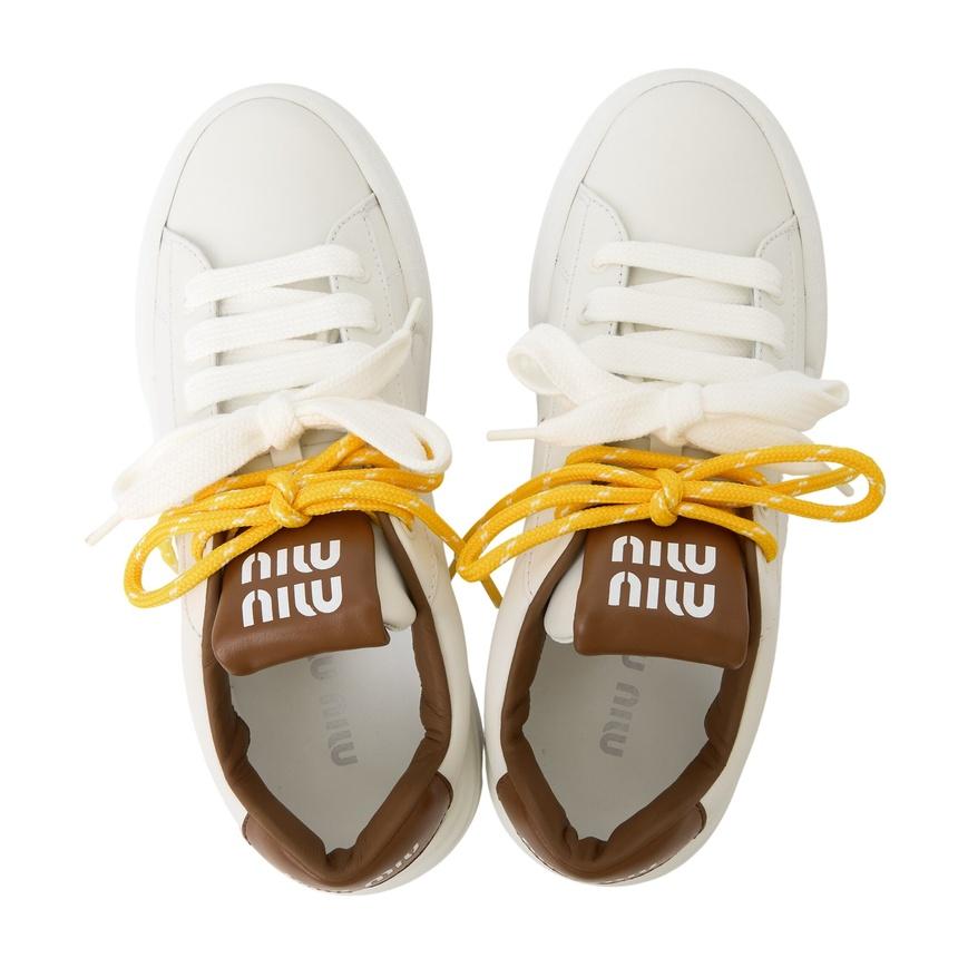Miu Miu Women’s Low-Top Sneakers White Leather