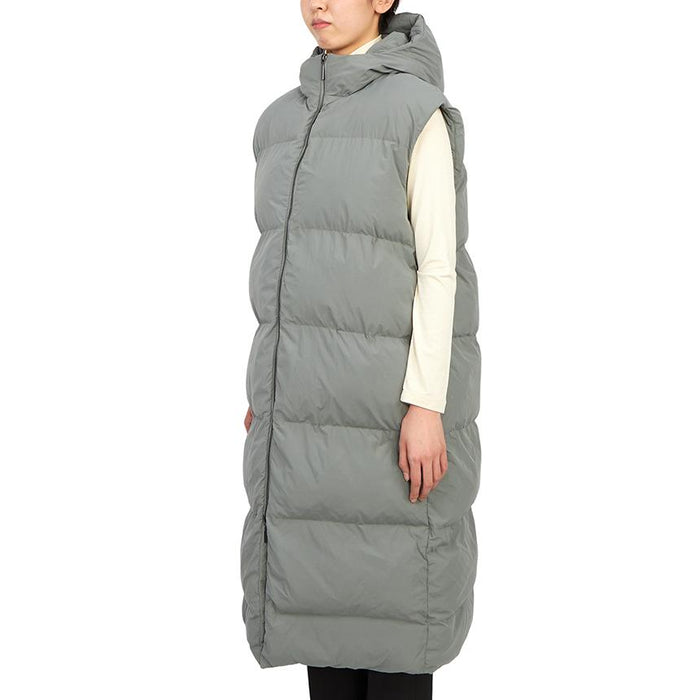 STUDIO NICHOLSON GRIS Hooded Long Down Puffer Vest Coat for Women
