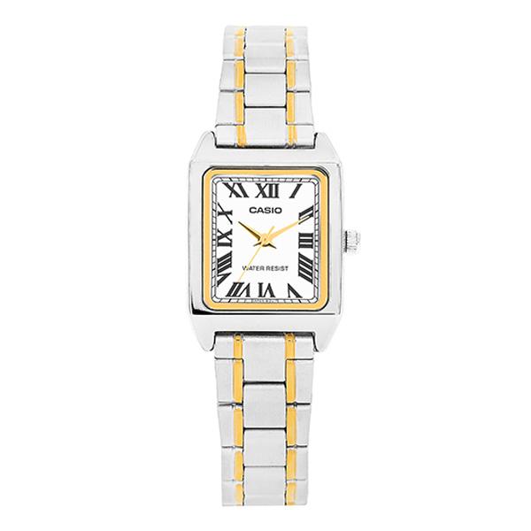 Casio Two-Tone Gold Silver Analog Metal Women’s W LTP V007SG 9BUDF LTP V007SG 9B