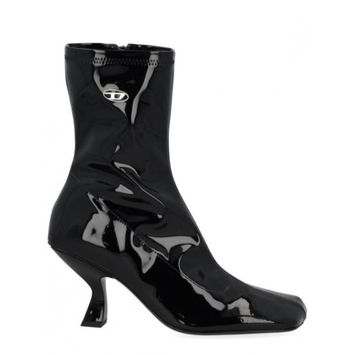 DIESEL Black Leather Mid Calf Boots Y03630 P2648 T8013