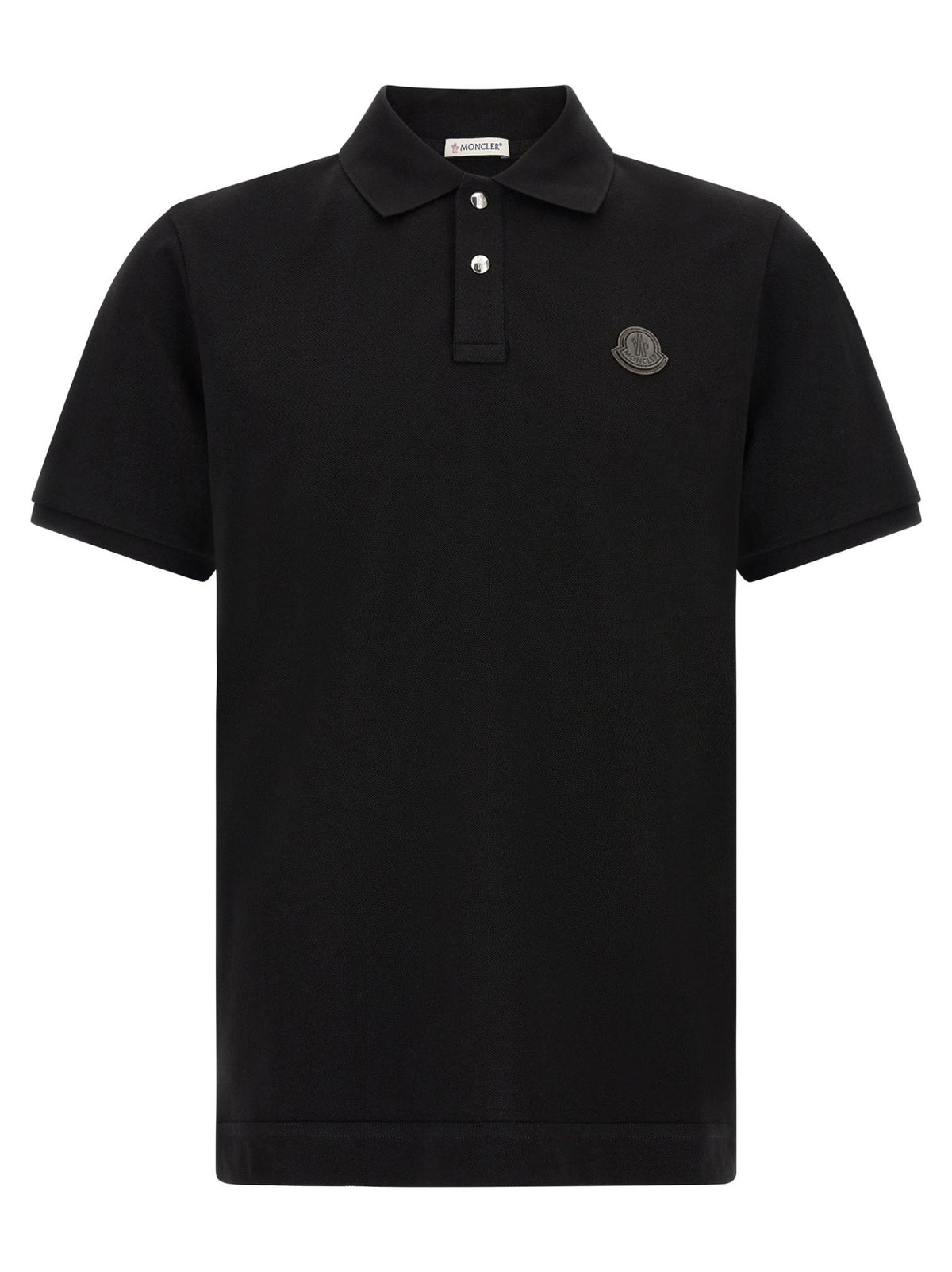 Moncler Black Cotton Short Sleeve Polo Shirt for Men