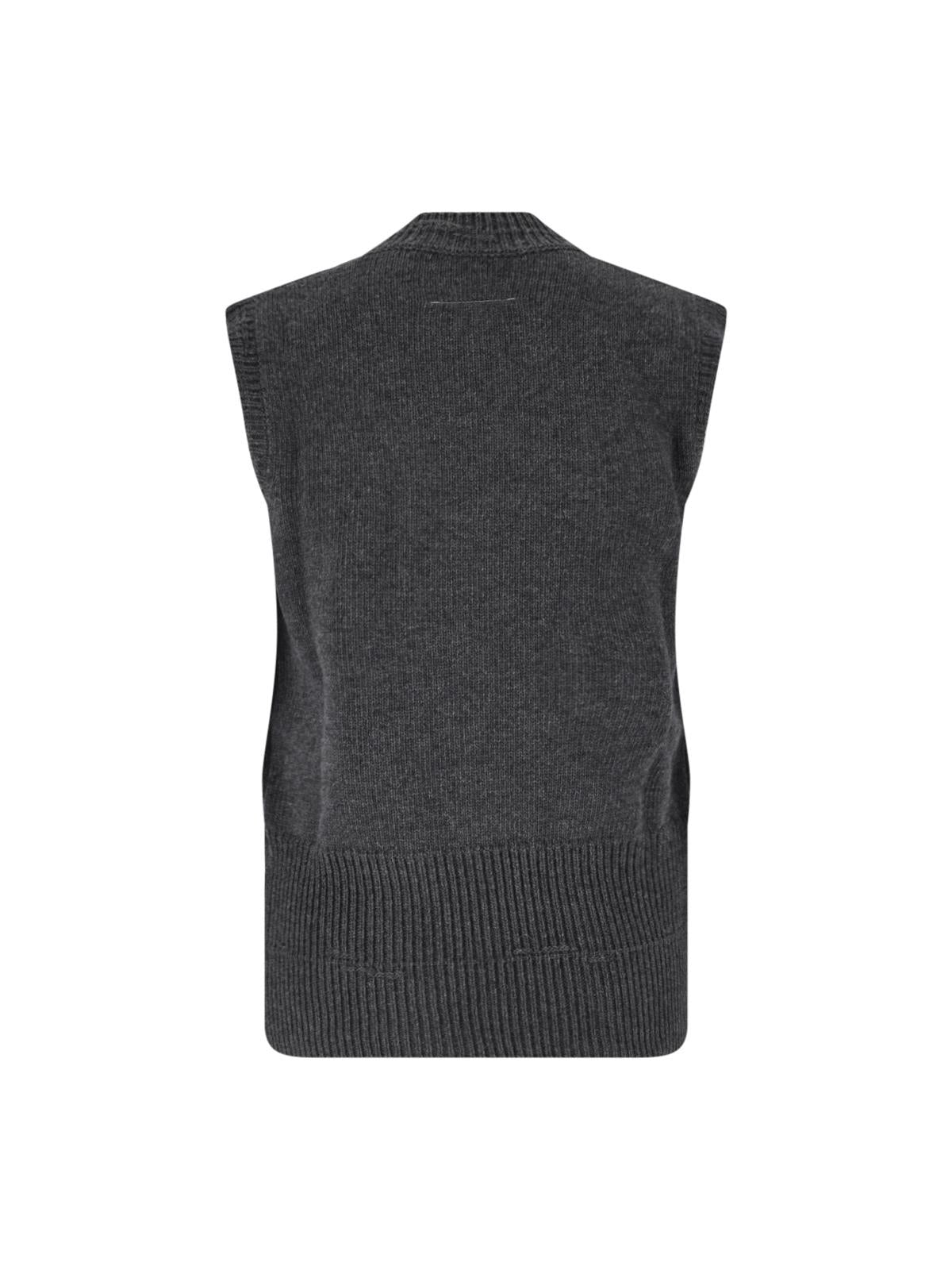 Maison Margiela Wool Knit Vest Women’s Sleeveless Sweater Top